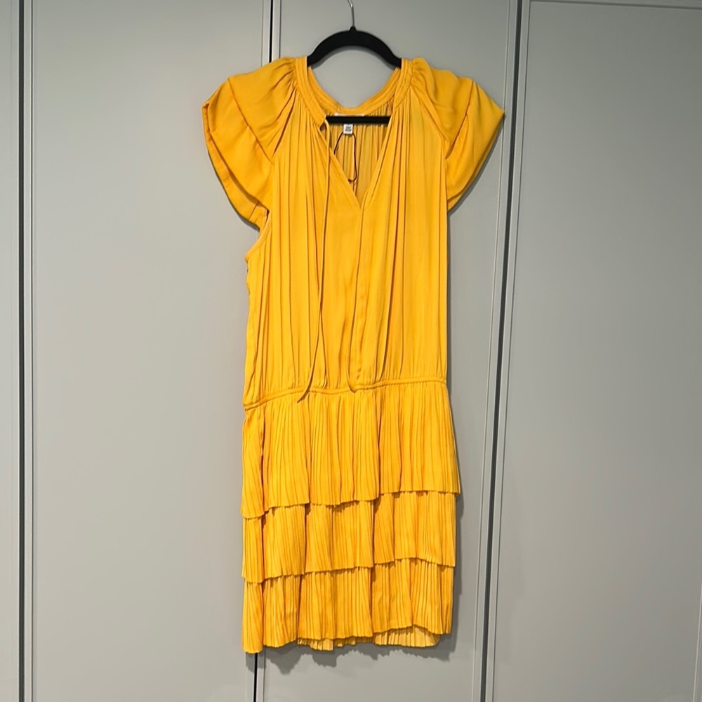 Current Air Yellow Flutter Sleeve Sundress